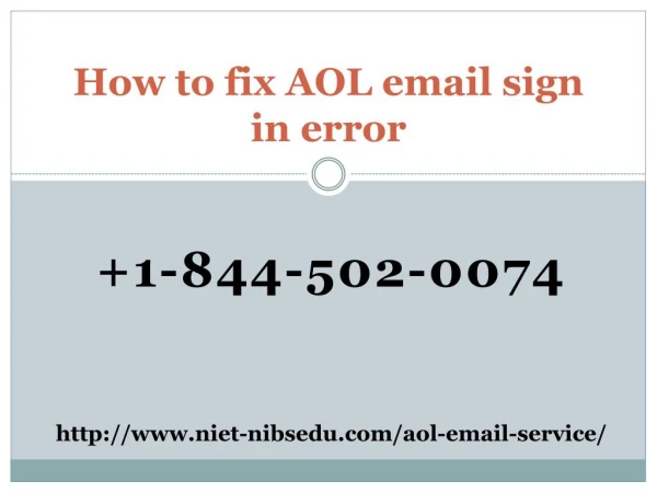 AOL email sign in error 1-844-502-0074 | AOL Customer Care Phone Number