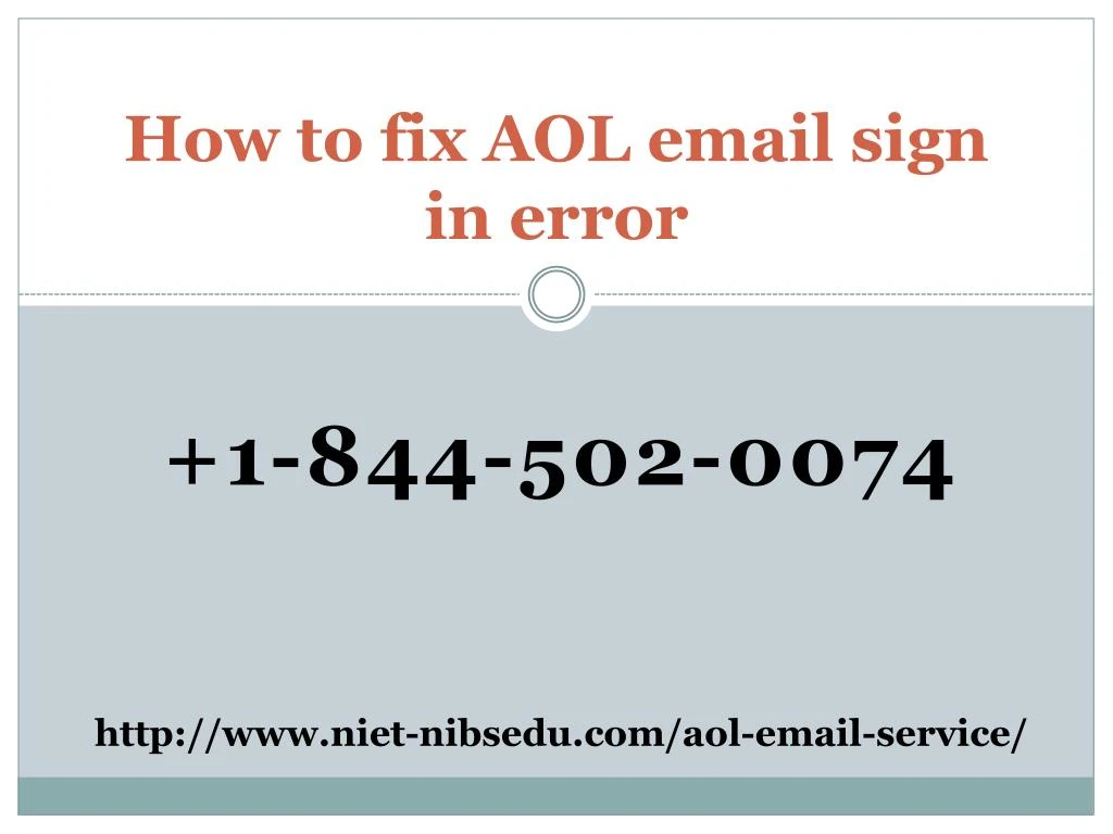 how to fix aol email sign in error