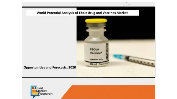 World Potential Analysis of Ebola drug and Vaccines