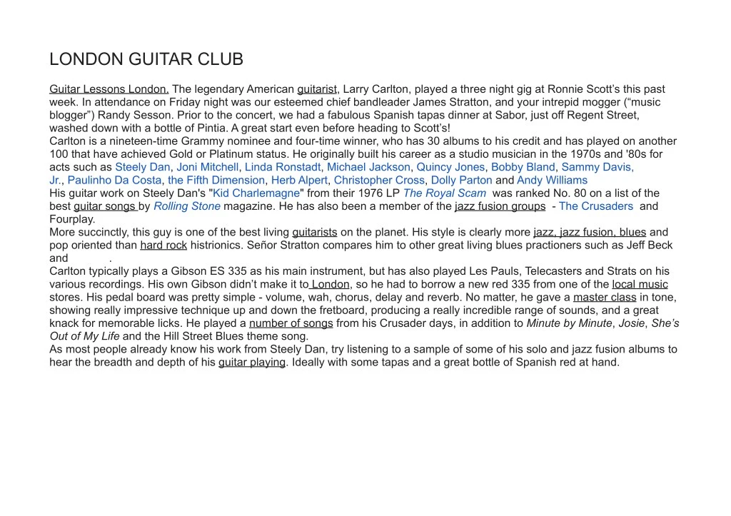 london guitar club