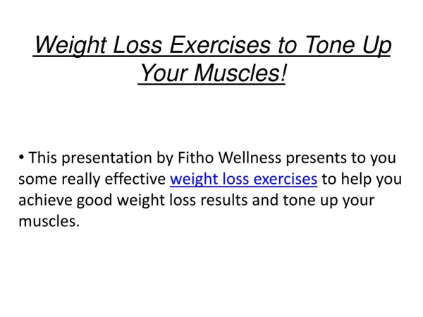 Weight Loss Exercises to Tone Up Your Muscles! | Fitho