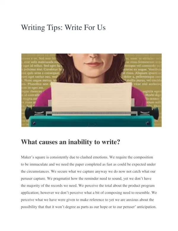 Writing Tips: Write For Us