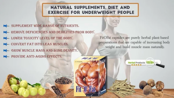 Natural Supplements, Diet and Exercise for Underweight People