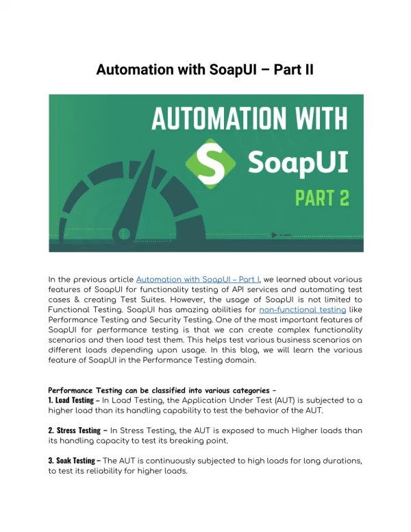 Automation with SoapUI – Part II