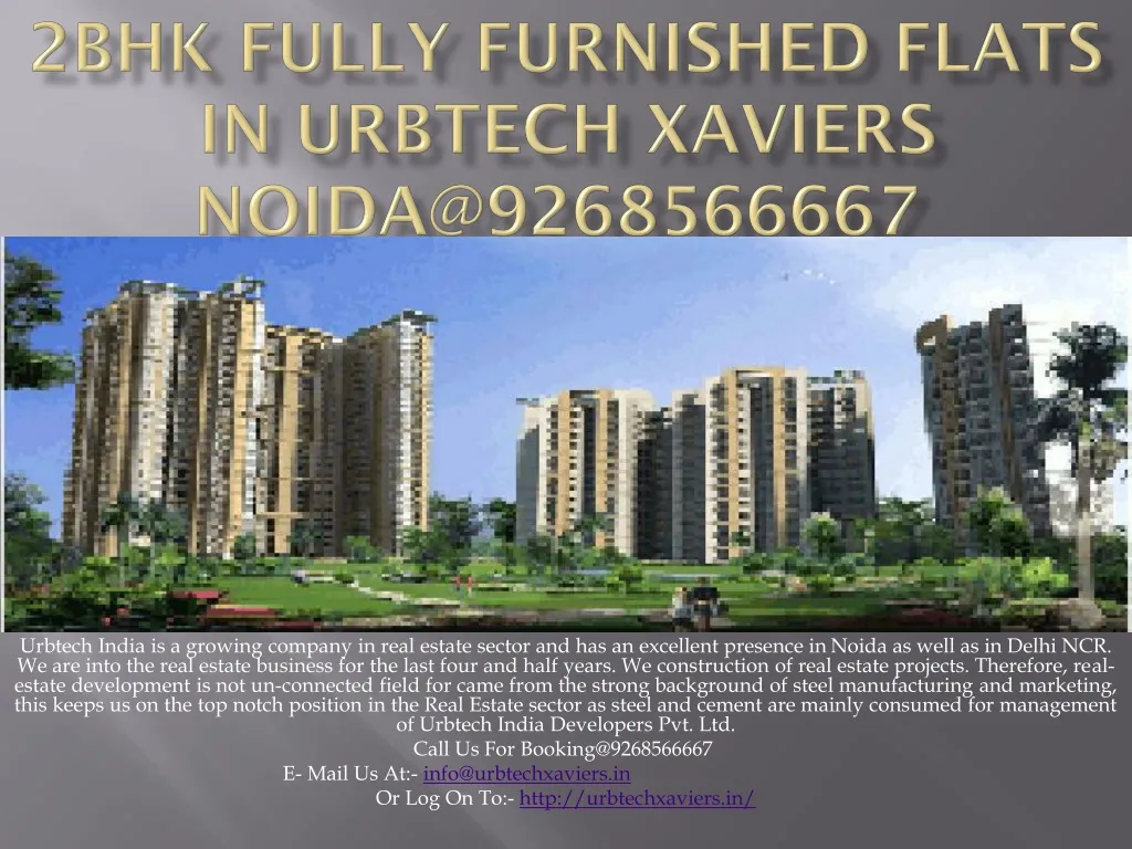 2bhk fully furnished flats in urbtech xaviers noida@9268566667