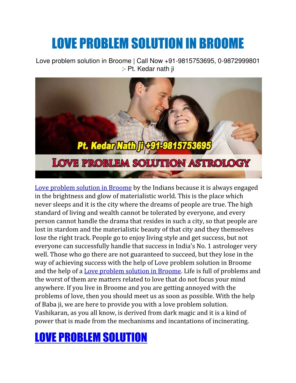 love problem solution in broome