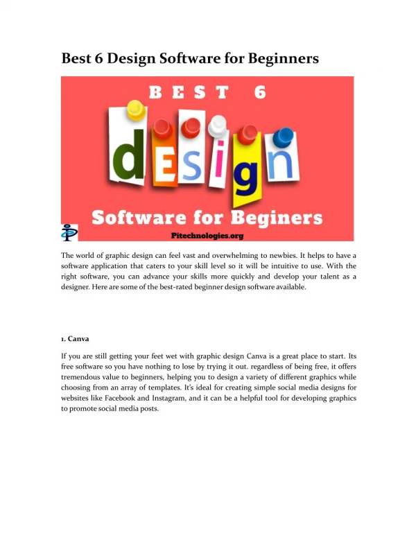 Best 6 Design Software for Beginners