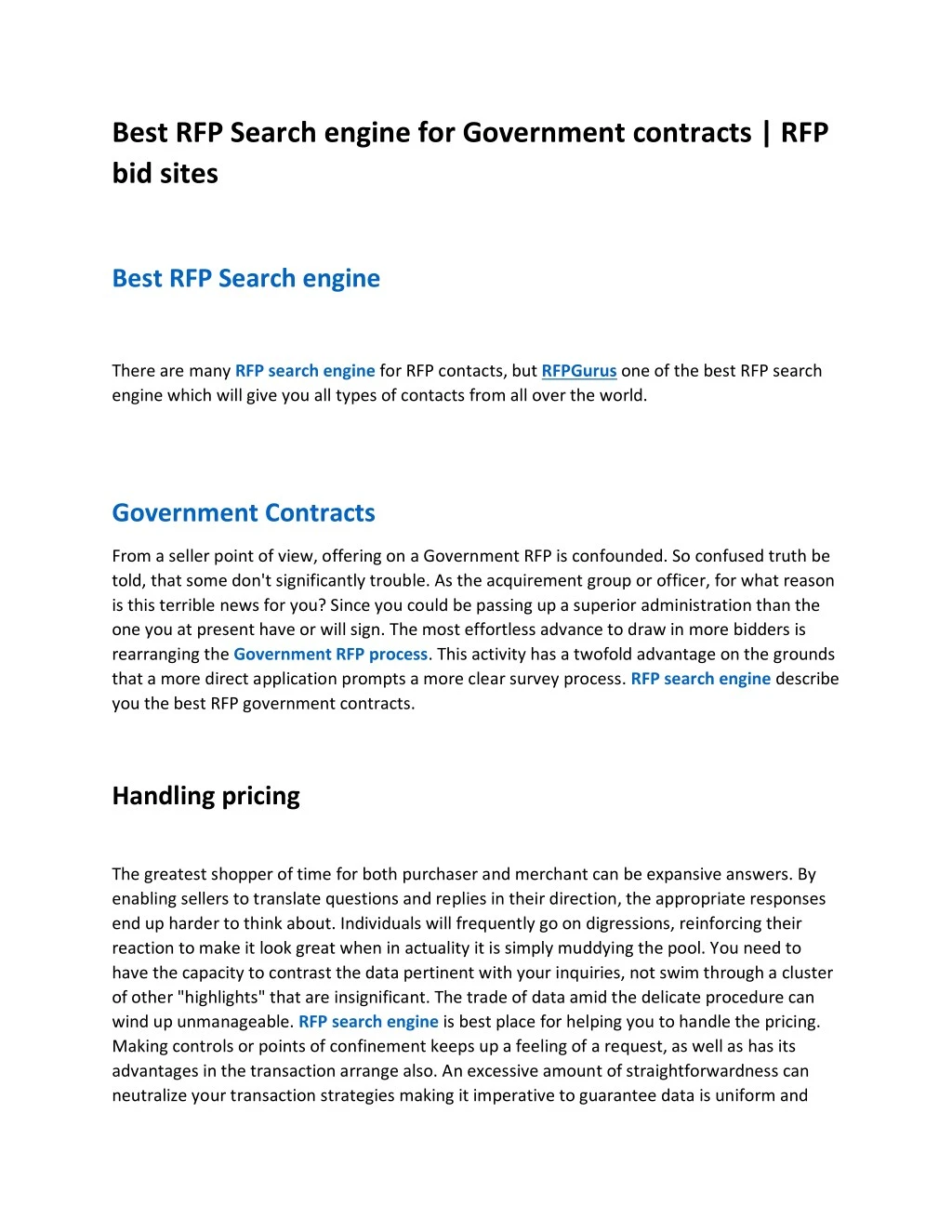 best rfp search engine for government contracts