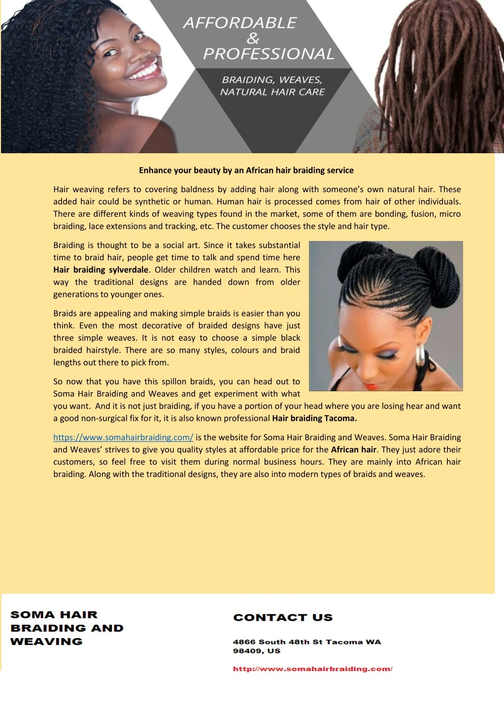 enhance your beauty by an african hair braiding