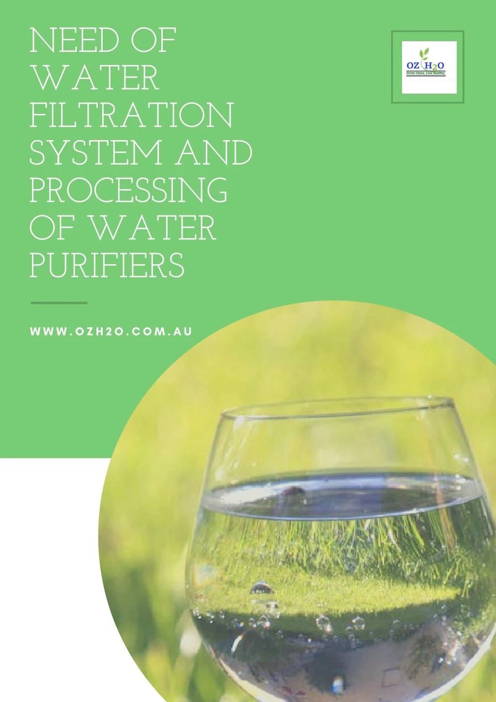 need of water filtration system and processing