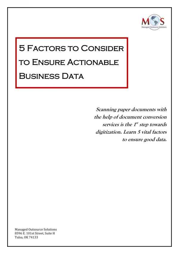 5 Factors to Consider to Ensure Actionable Business Data