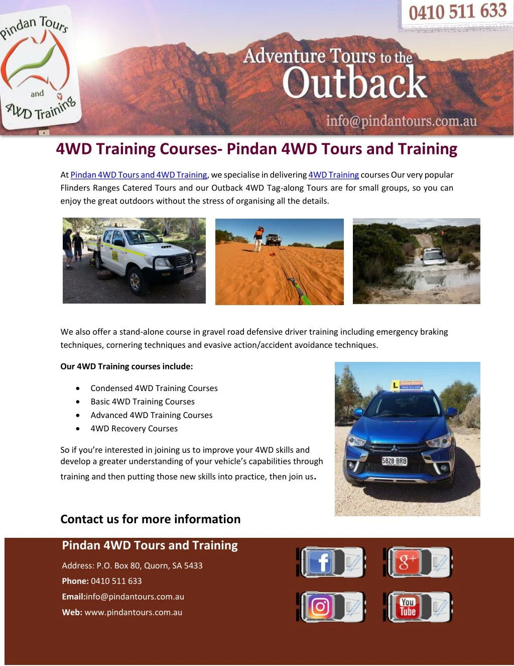 4wd training courses pindan 4wd tours and training
