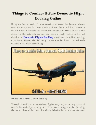 Things to Consider Before Domestic Flight Booking Online - slide 1