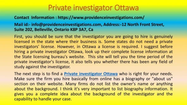 How to Choose the Right Private Investigator Ottawa?