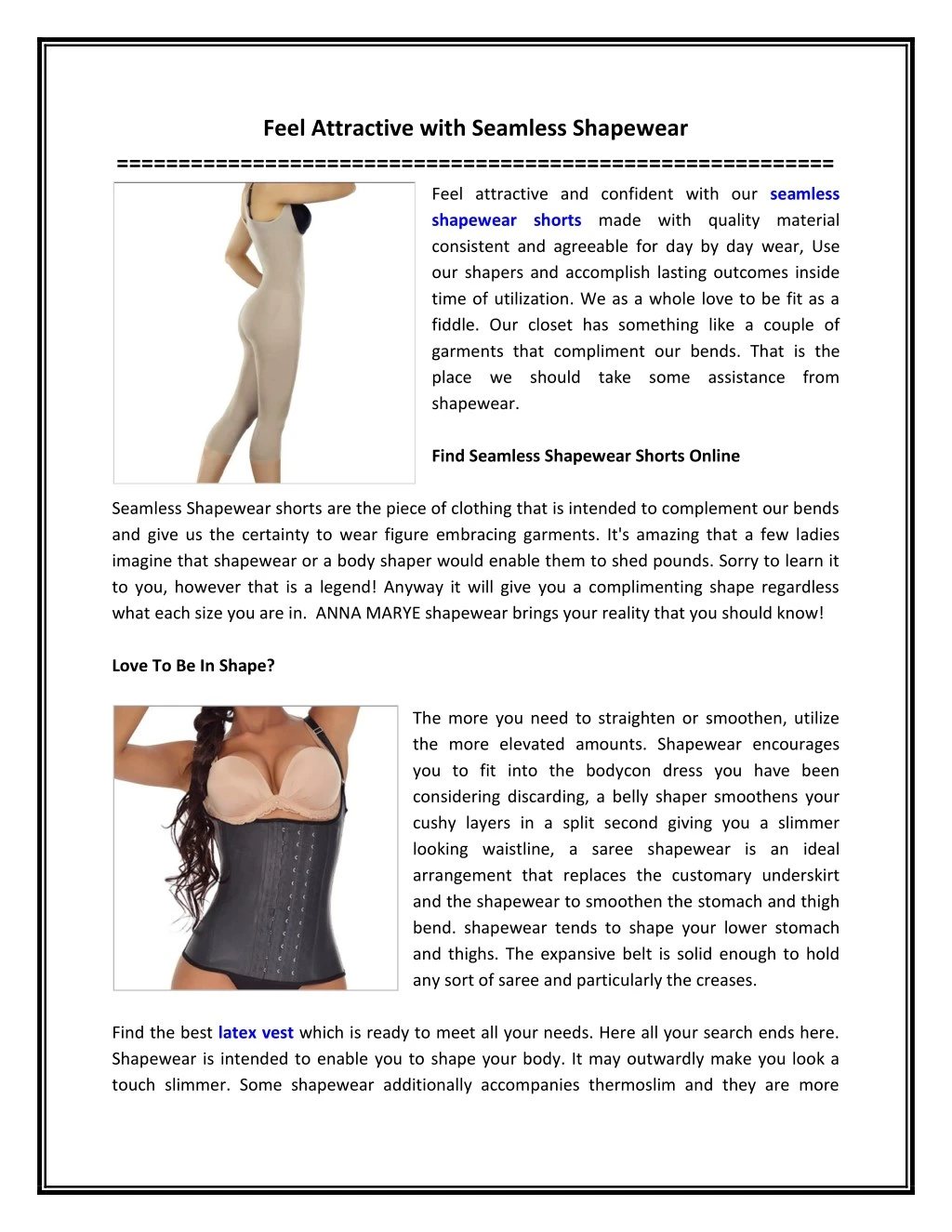 feel attractive with seamless shapewear feel