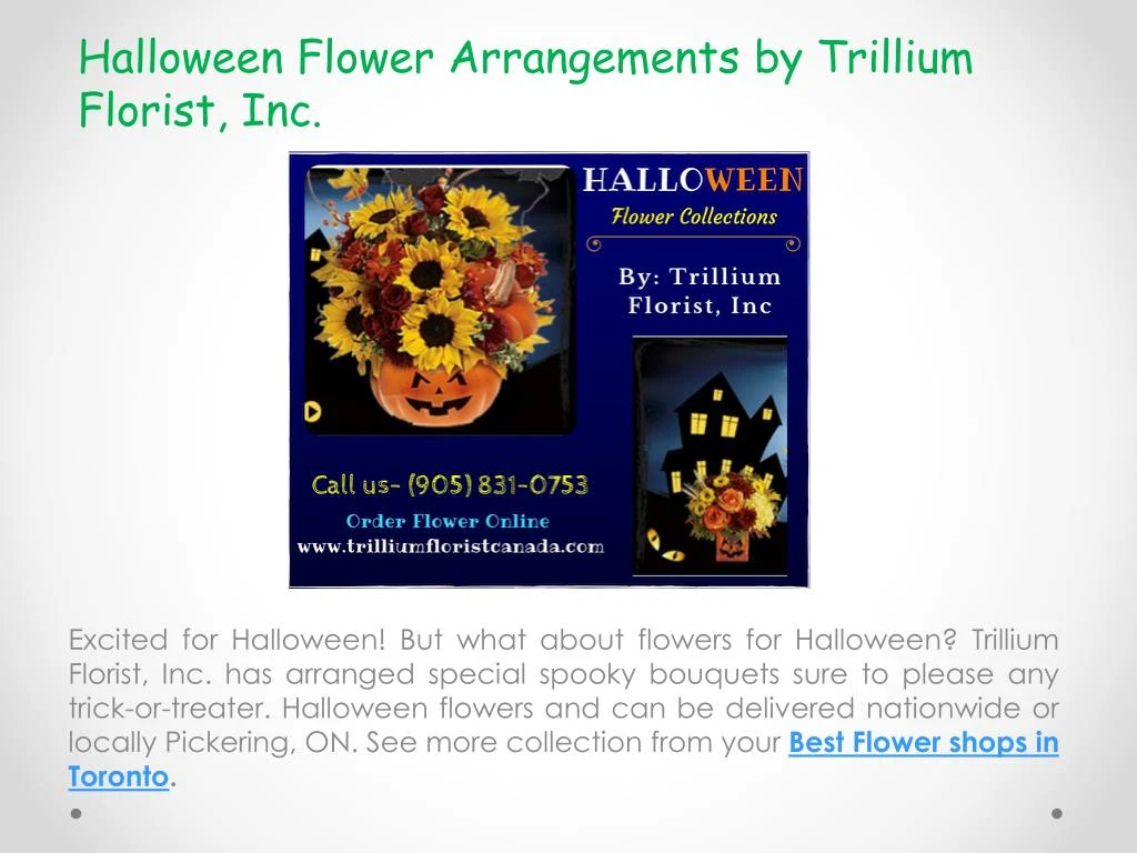 halloween flower arrangements by trillium florist inc