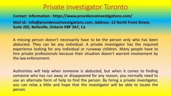 How a Private Investigator Finds a Missing or Lost Person?