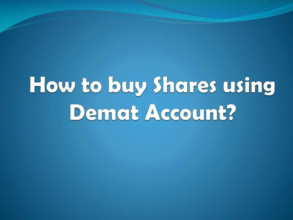 how to buy shares using demat account
