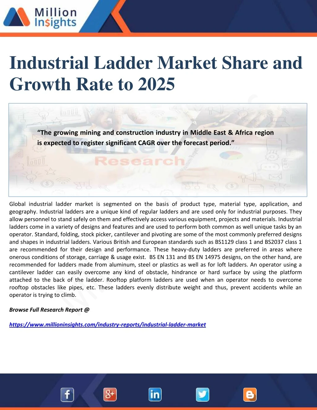 industrial ladder market share and growth rate