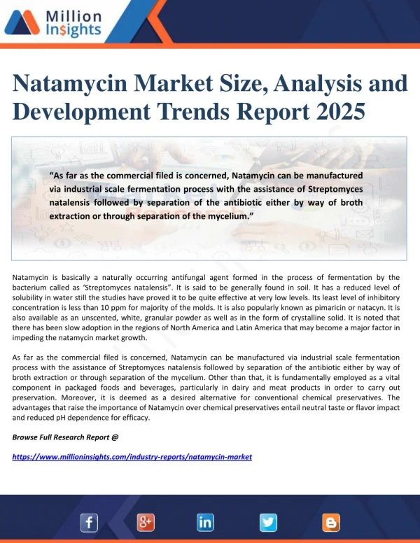 Natamycin Market Size, Analysis and Development Trends Report 2025