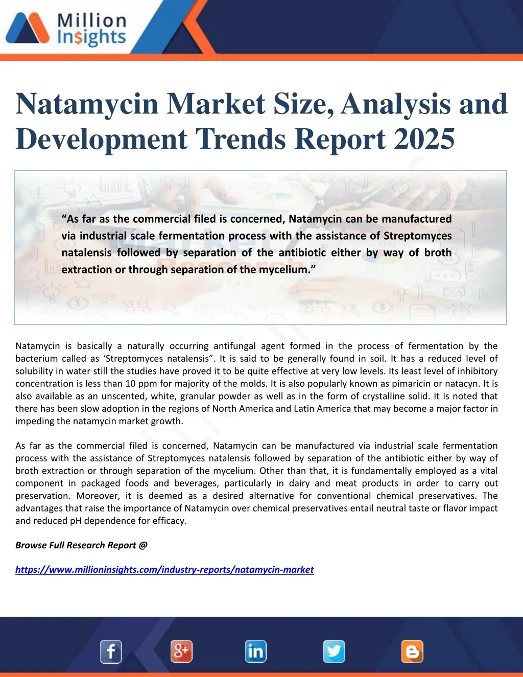 natamycin market size analysis and development