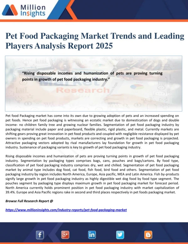 Pet Food Packaging Market Trends and Leading Players Analysis Report 2025