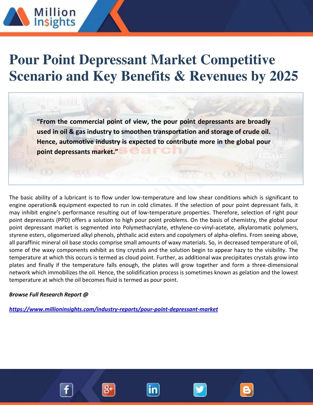 pour point depressant market competitive scenario