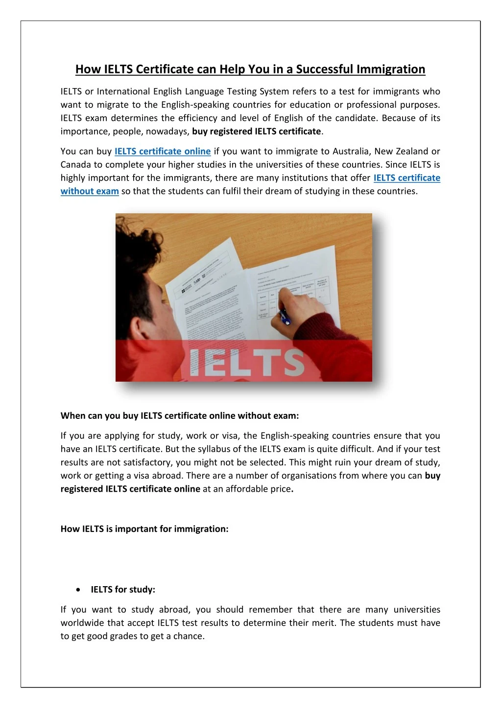 how ielts certificate can help