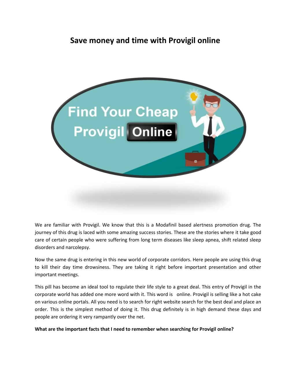 save money and time with provigil online