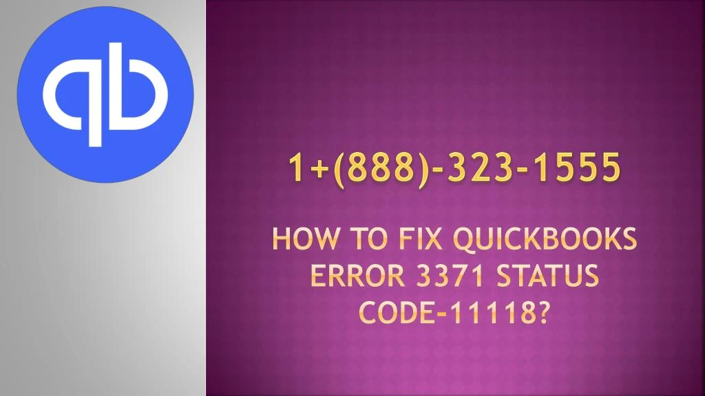 how to fix quickbooks error 3371 status code 11118