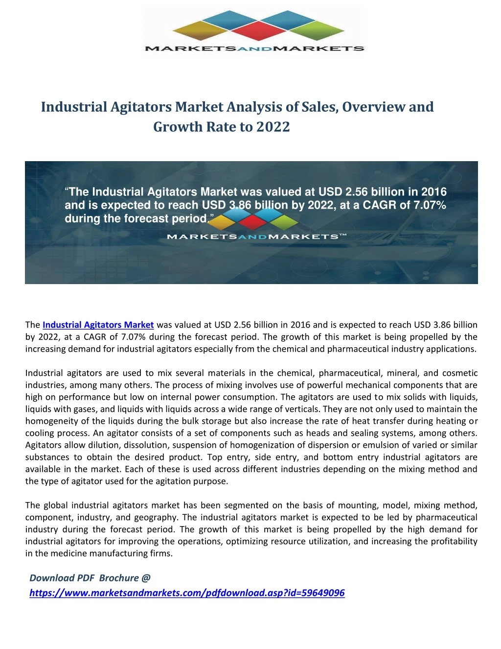 industrial agitators market analysis of sales
