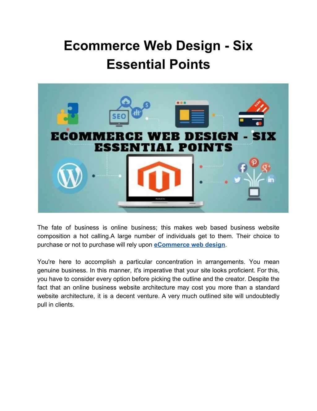 ecommerce web design six essential points