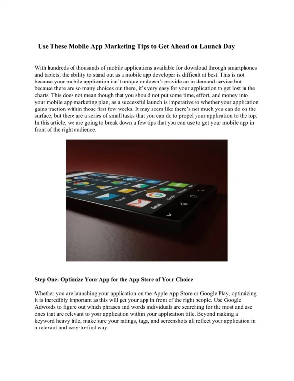 use these mobile app marketing tips to get ahead