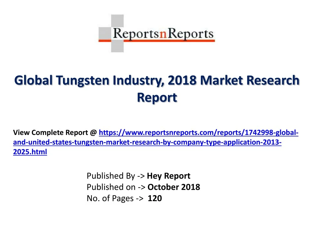 global tungsten industry 2018 market research