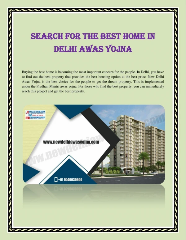Search For The Best Home In Delhi Awas Yojna
