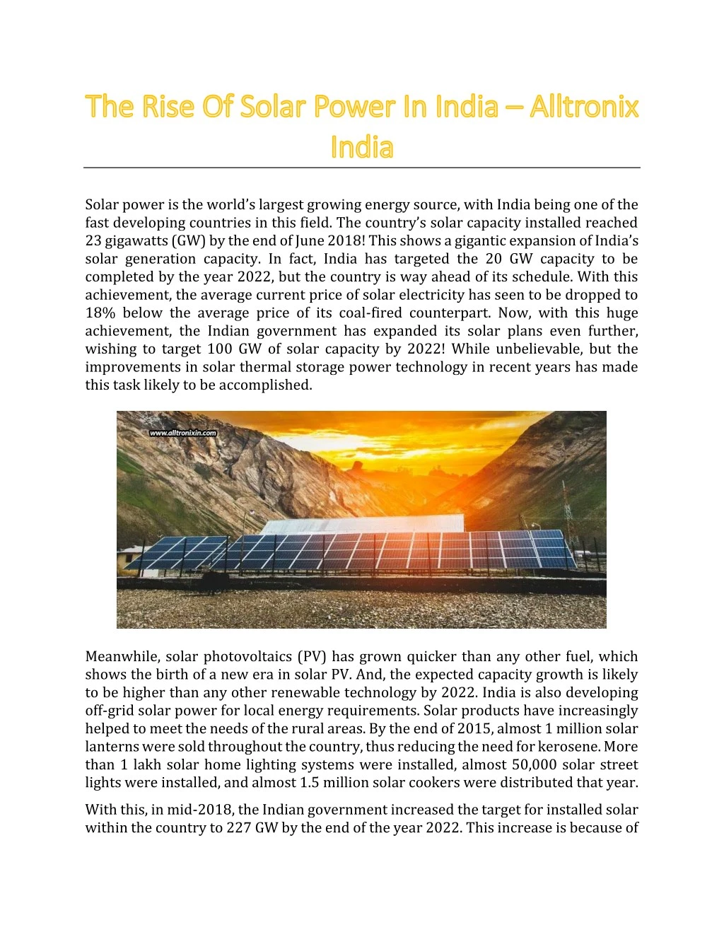 solar power is the world s largest growing energy