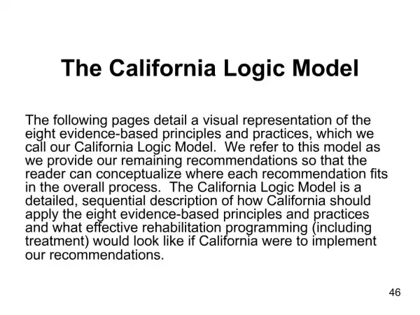 The California Logic Model