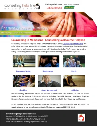 Counselling in Melbourne- Counselling Melbourne Helpline - slide 1
