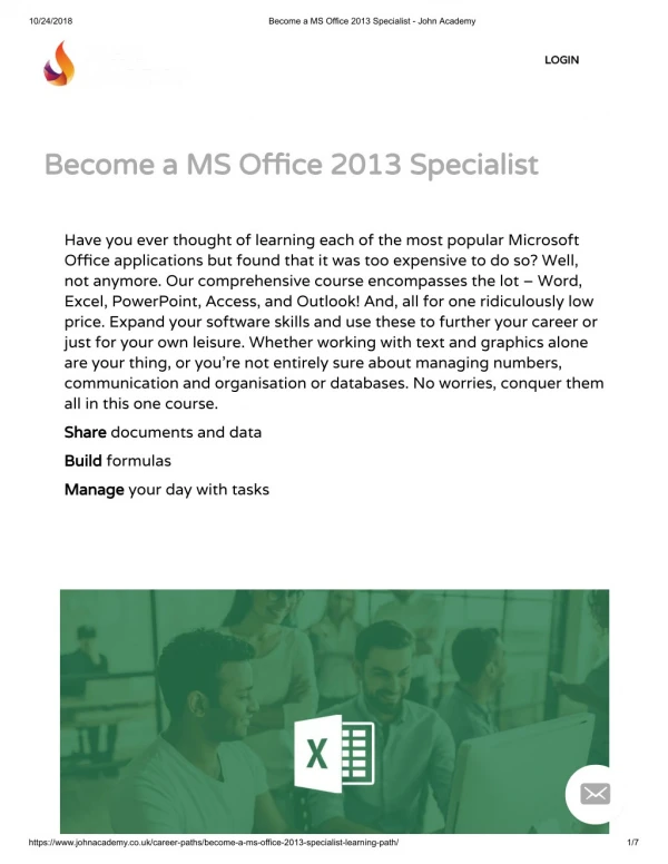 Become a MS Office 2013 Specialist - John Academy