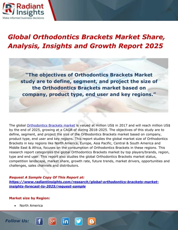 Global Orthodontics Brackets Market Share, Analysis, Insights and Growth Report 2025