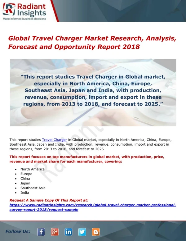 Global Travel Charger Market Research, Analysis, Forecast and Opportunity Report 2018
