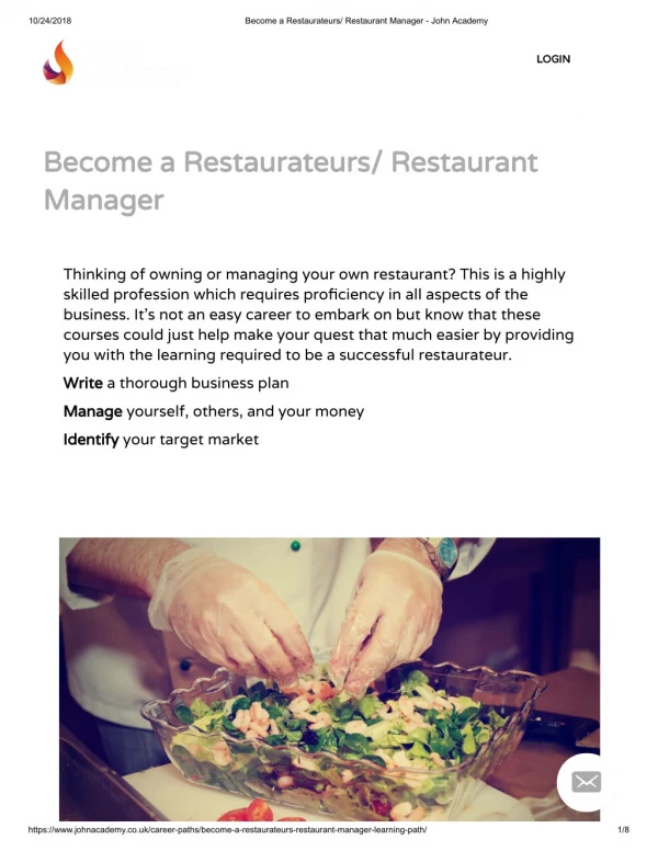 Become a Restaurateurs_ Restaurant Manager - John Academy