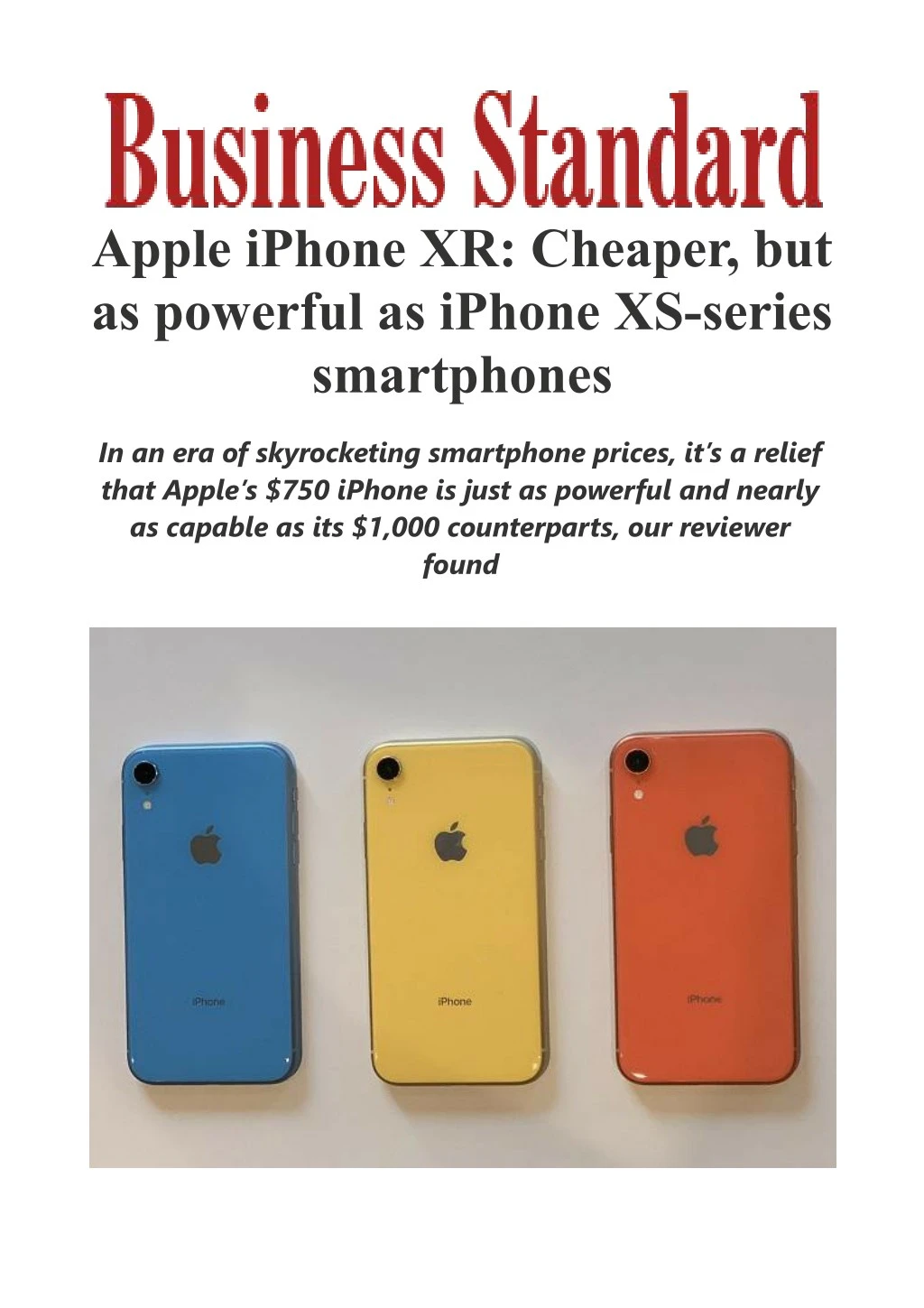 apple iphone xr cheaper but as powerful as iphone