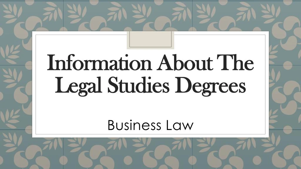 information about the legal studies degrees