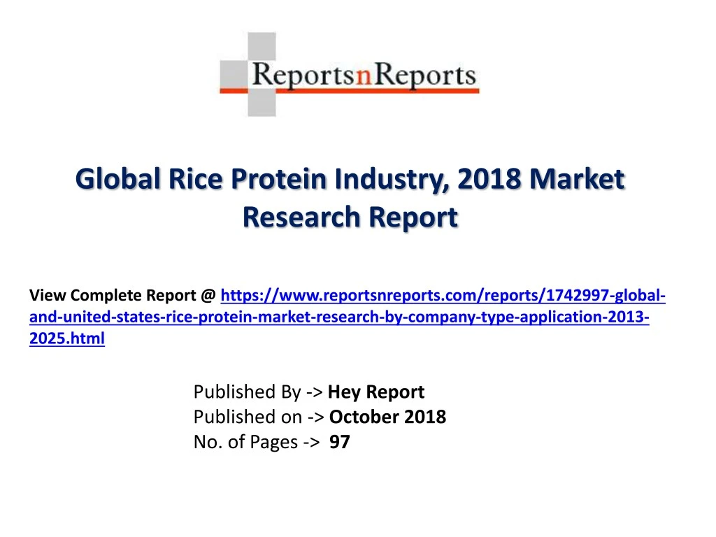 global rice protein industry 2018 market research