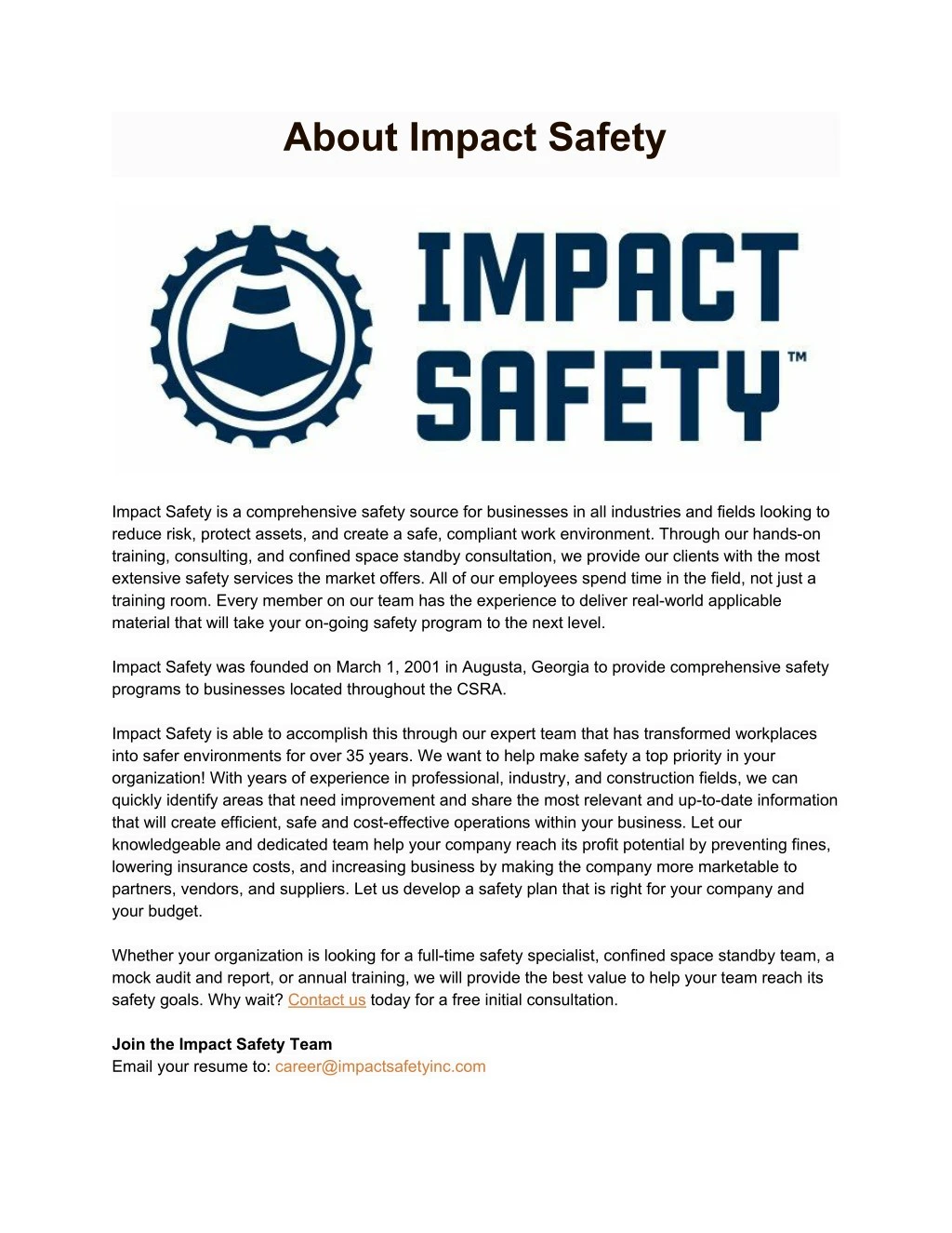 about impact safety