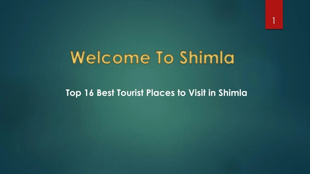 welcome to shimla