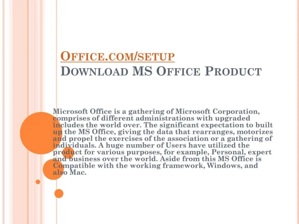 office com setup download ms office product