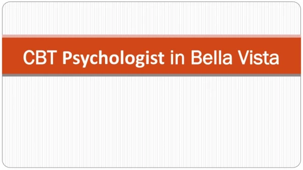 CBT Psychologist Bella Vista