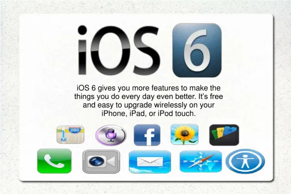 Apple iOS6 for iPhone, iPad, & iPod - New iPhone5 - New Feat